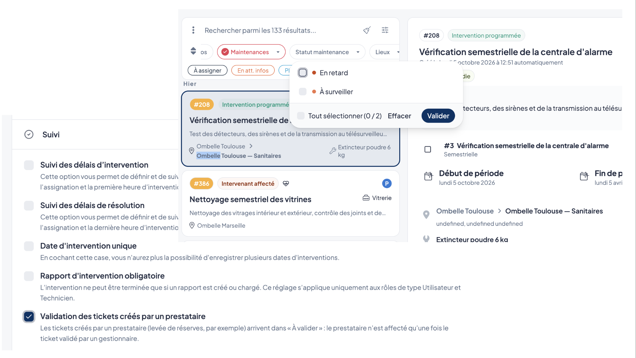 🛠️ Interventions et maintenance